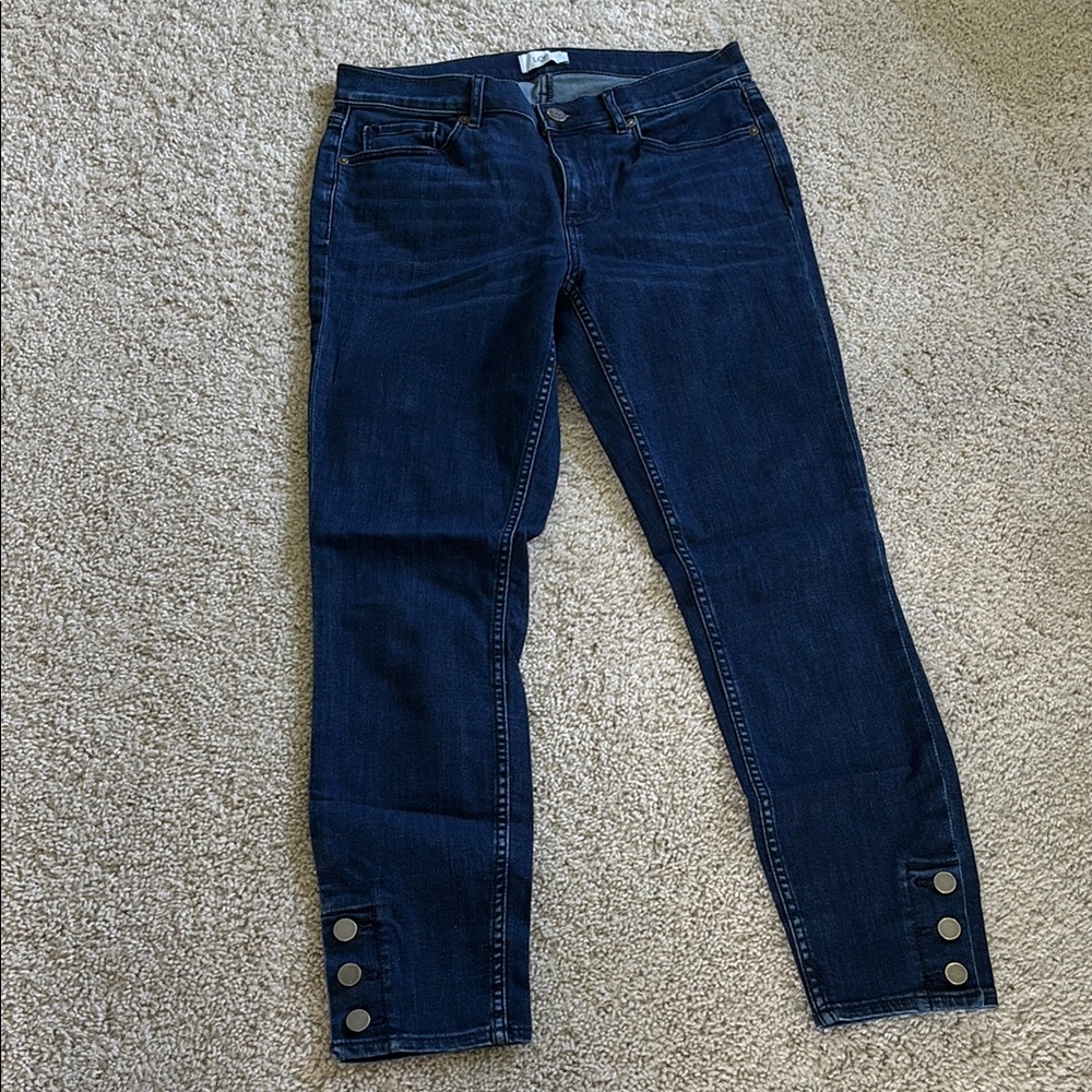 LOFT Blue Skinny Jeans with Cropped Ankle Length